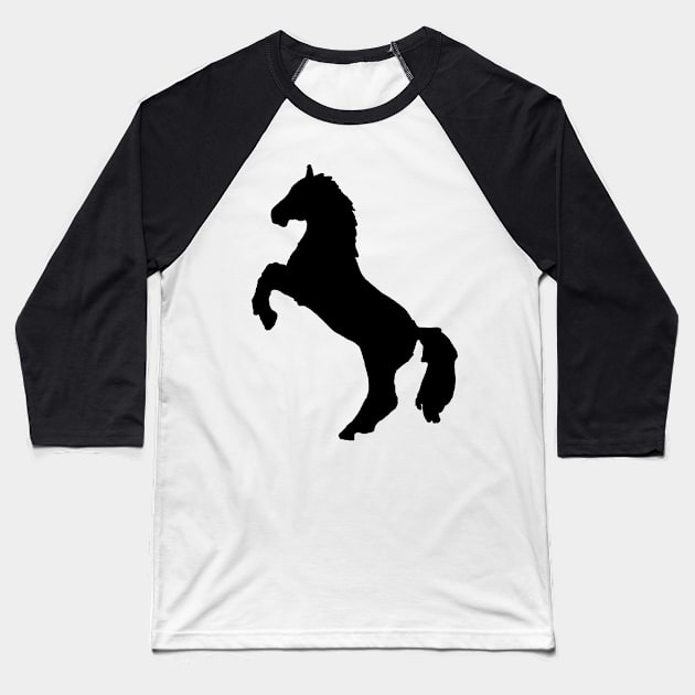 rearing horse black Baseball T-Shirt by Shyflyer